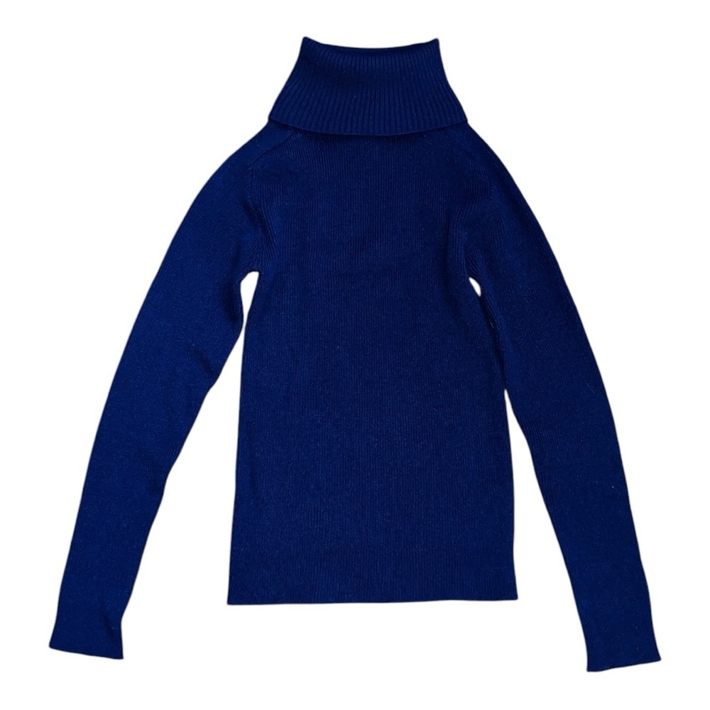 Vintage Full Fashioned Grand KnitWear kids girls medium turtleneck blue winter